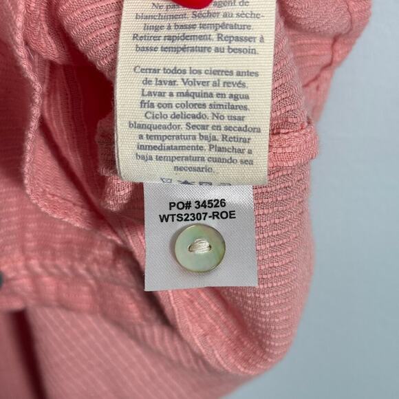 Faherty Willa Sleeveless Boho Blouse Tank Top Rosette Pink Womens L - Picture 10 of 11